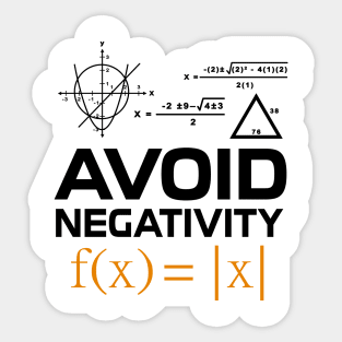 'Avoid Negativity Math Geek' Funny Math Student Gift Sticker